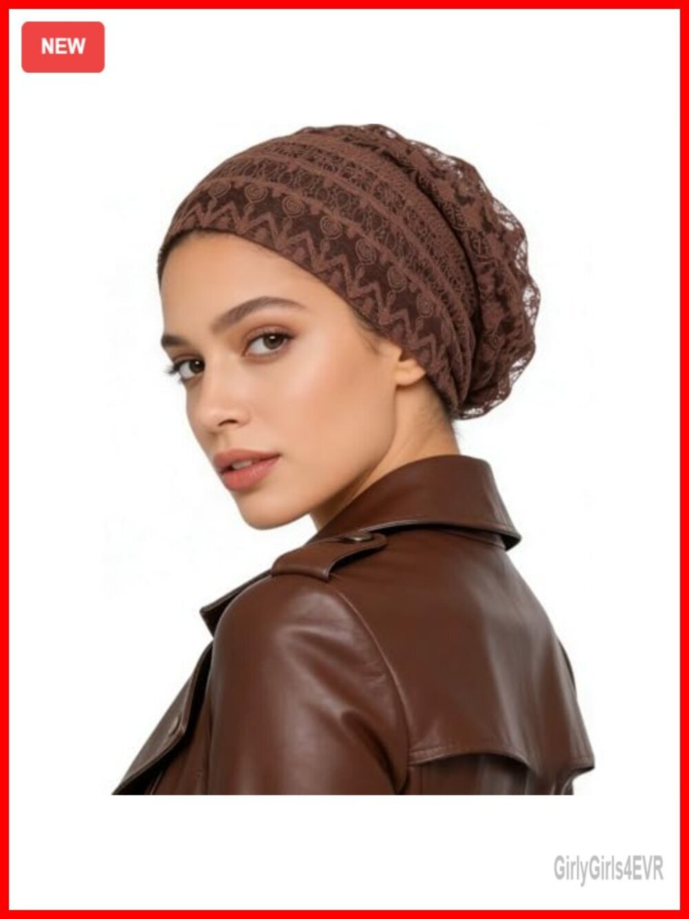 Slouchy Beanie Hat Soft Lightweight Double Layer Cotton Blend Rhinestone